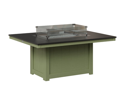 Berlin Gardens Donoma 42" x 54" Rectangular Fire Pit in Sage, Hammered Black top