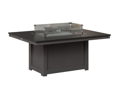 Berlin Gardens Donoma 42" x 54" Rectangular Fire Pit in Smoke Gray, Hammered Black top