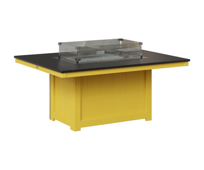 Berlin Gardens Donoma 42" x 54" Rectangular Fire Pit in Sunburst Yellow, Hammered Black top