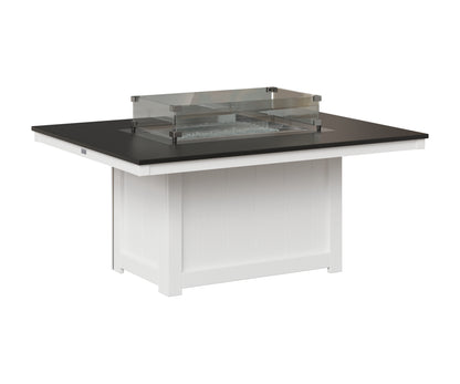 Berlin Gardens Donoma 42" x 54" Rectangular Fire Pit in White, Hammered Black top