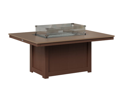 Berlin Gardens Donoma 42" x 54" Rectangular Fire Pit in Chocolate Brown, Hammered Bronze top