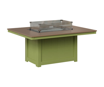 Berlin Gardens Donoma 42" x 54" Rectangular Fire Pit in Kiwi Green, Hammered Bronze top