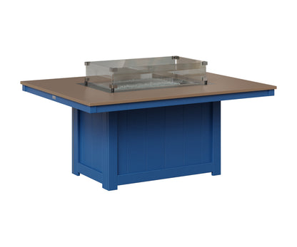 Berlin Gardens Donoma 42" x 54" Rectangular Fire Pit in Pacific Blue, Hammered Bronze top