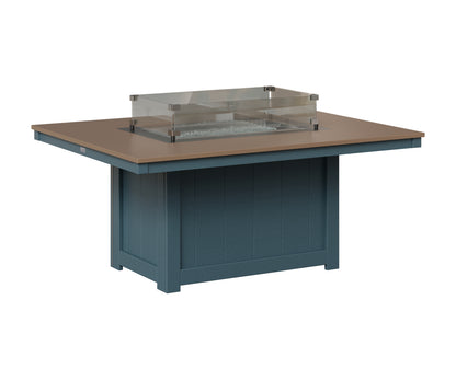Berlin Gardens Donoma 42" x 54" Rectangular Fire Pit in Slate, Hammered Bronze top