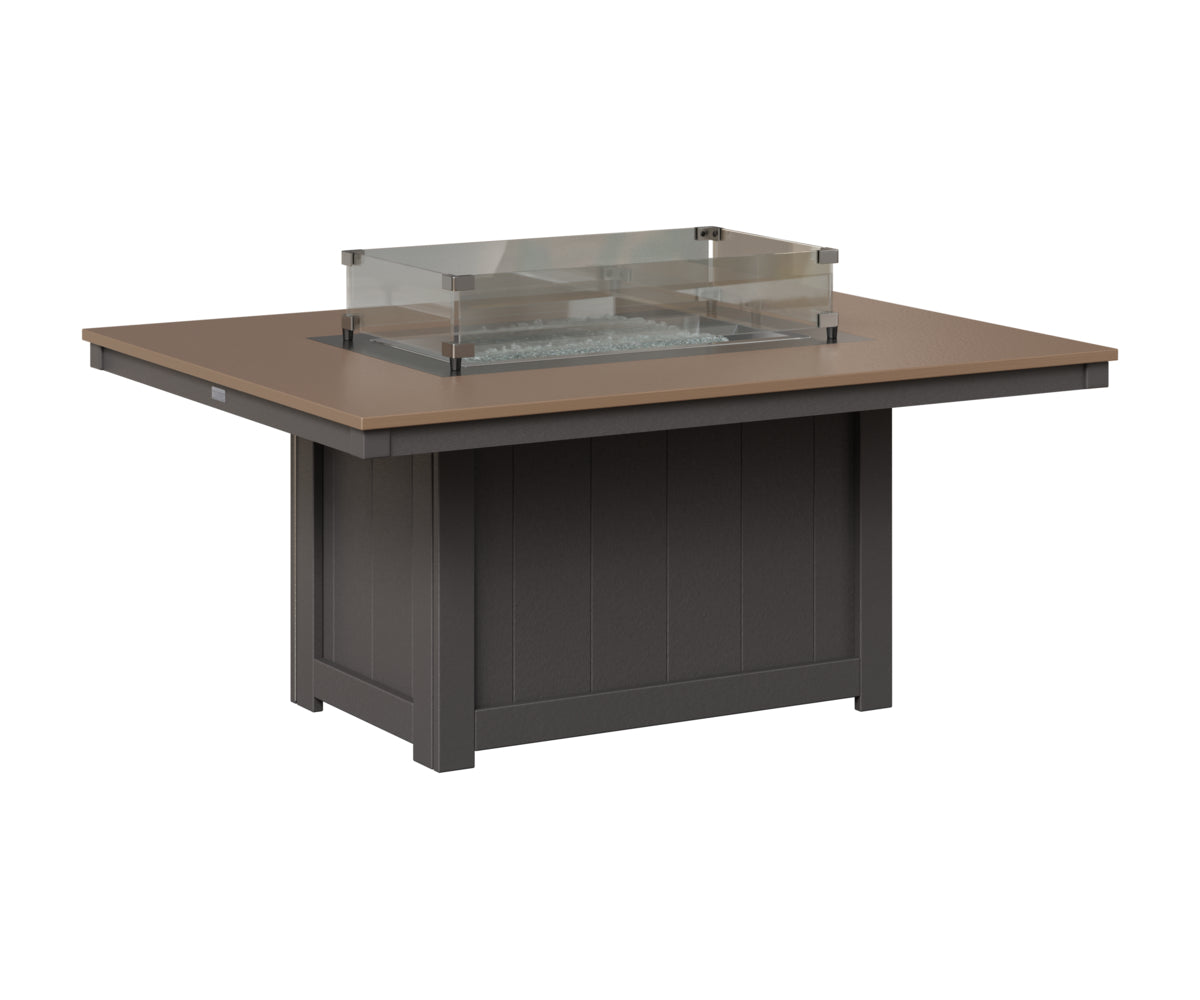 Berlin Gardens Donoma 42" x 54" Rectangular Fire Pit in Smoke Gray, Hammered Bronze top