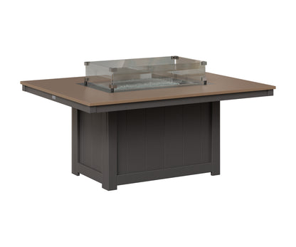 Berlin Gardens Donoma 42" x 54" Rectangular Fire Pit in Smoke Gray, Hammered Bronze top