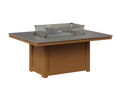 Berlin Gardens Donoma 42" x 54" Rectangular Fire Pit in Cedar, Hammered Stainless top