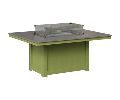 Berlin Gardens Donoma 42" x 54" Rectangular Fire Pit in Kiwi Green, Hammered Stainless top