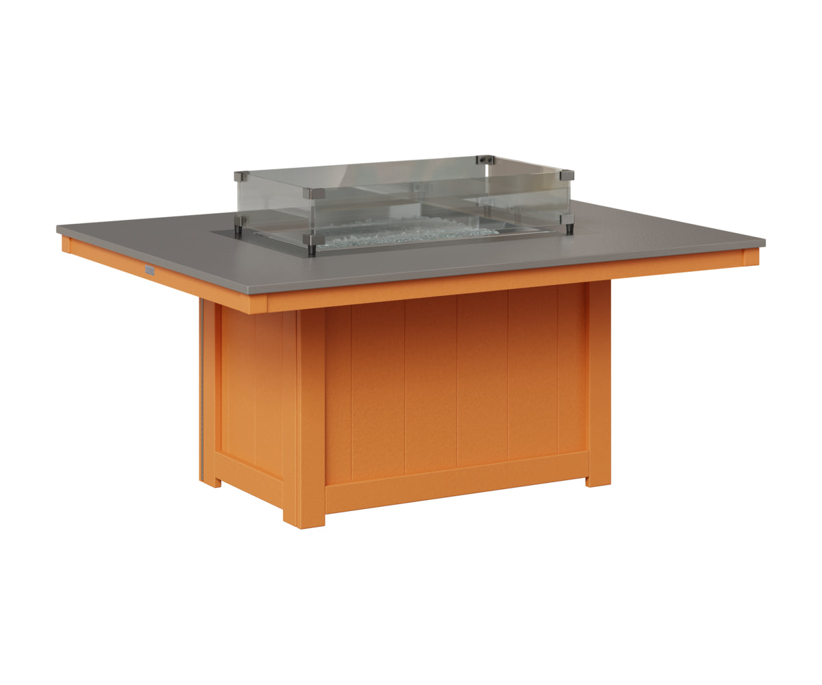 Berlin Gardens Donoma 42" x 54" Rectangular Fire Pit in Mango Orange, Hammered Stainless top
