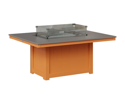 Berlin Gardens Donoma 42" x 54" Rectangular Fire Pit in Mango Orange, Hammered Stainless top