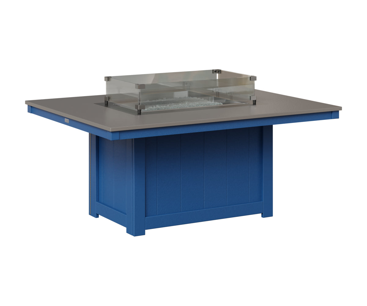 Berlin Gardens Donoma 42" x 54" Rectangular Fire Pit in Pacific Blue, Hammered Stainless top