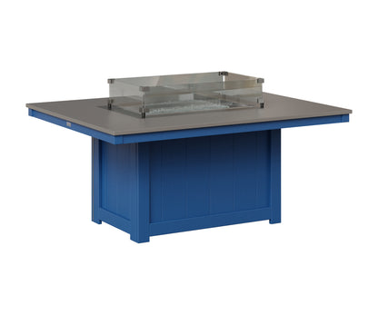 Berlin Gardens Donoma 42" x 54" Rectangular Fire Pit in Pacific Blue, Hammered Stainless top