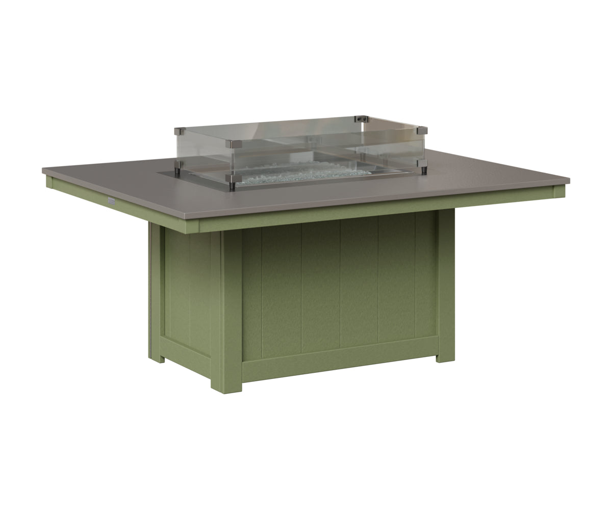 Berlin Gardens Donoma 42" x 54" Rectangular Fire Pit in Sage, Hammered Stainless top
