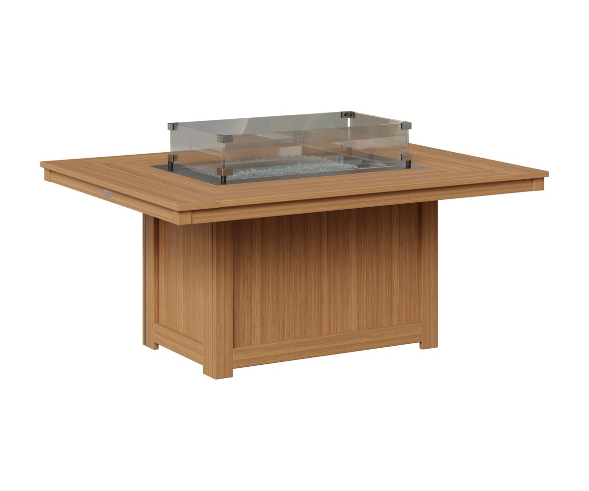 Berlin Gardens Donoma 42" x 54" Rectangular Fire Pit in Natural Teak