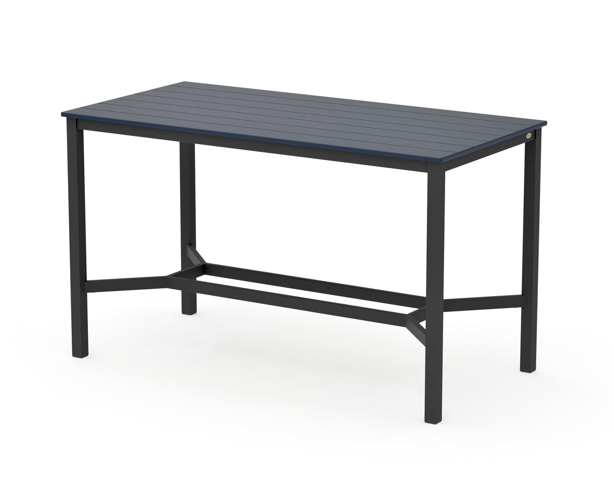 POLYWOOD Main Street 36 x 72 Bar Table in Black / Navy