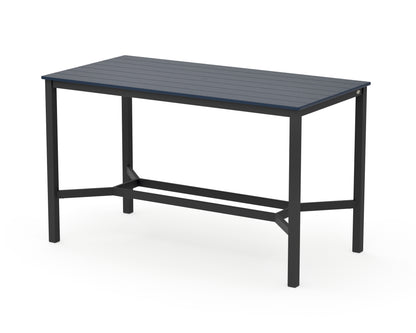 POLYWOOD Main Street 36 x 72 Bar Table in Black / Navy