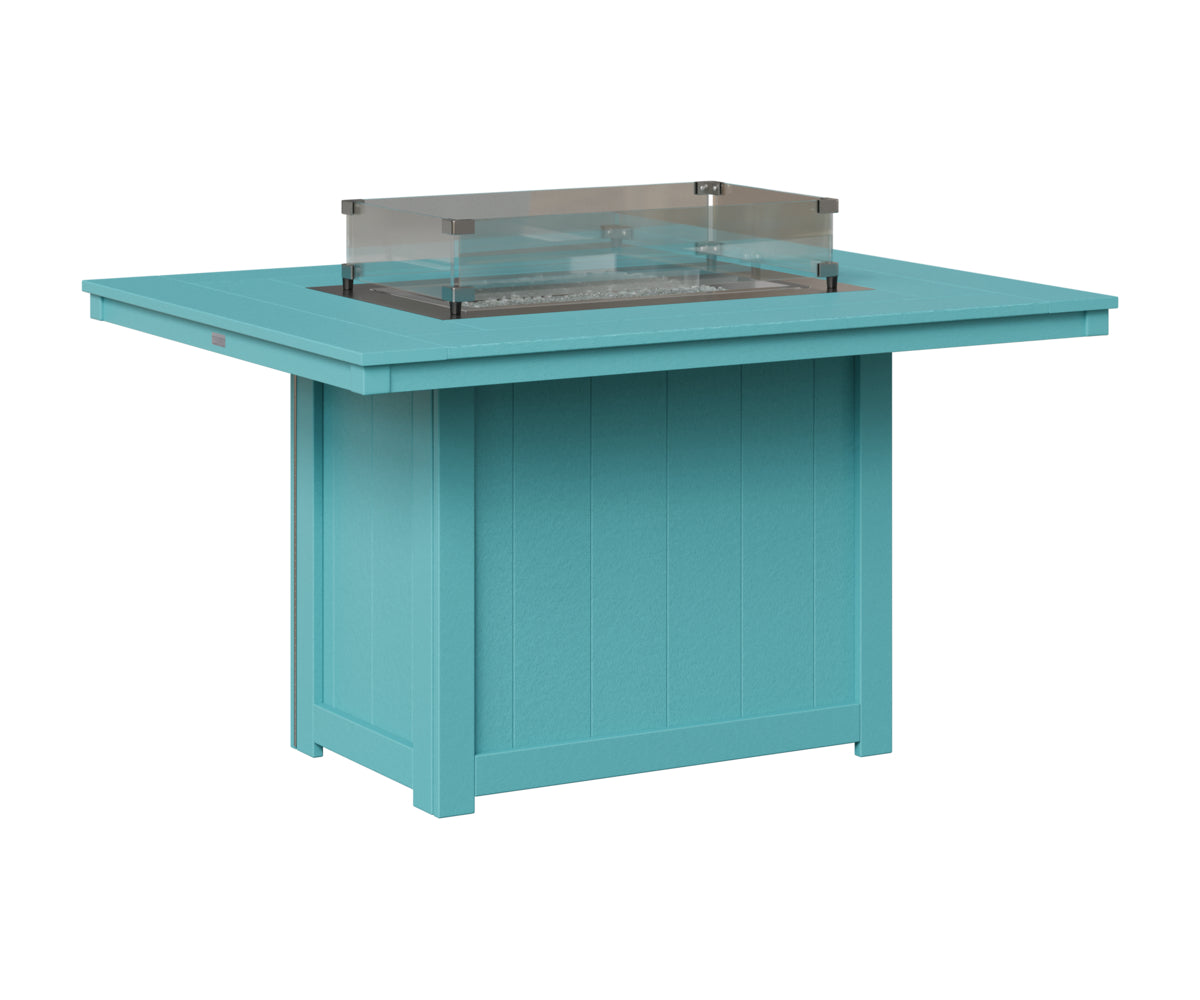 Berlin Gardens Donoma 42" x 54" Rectangular Fire Table Dining in Aruba Blue