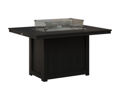 Berlin Gardens Donoma 42" x 54" Rectangular Fire Table Dining in Black