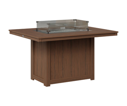 Berlin Gardens Donoma 42" x 54" Rectangular Fire Table Dining in Brazilian Walnut