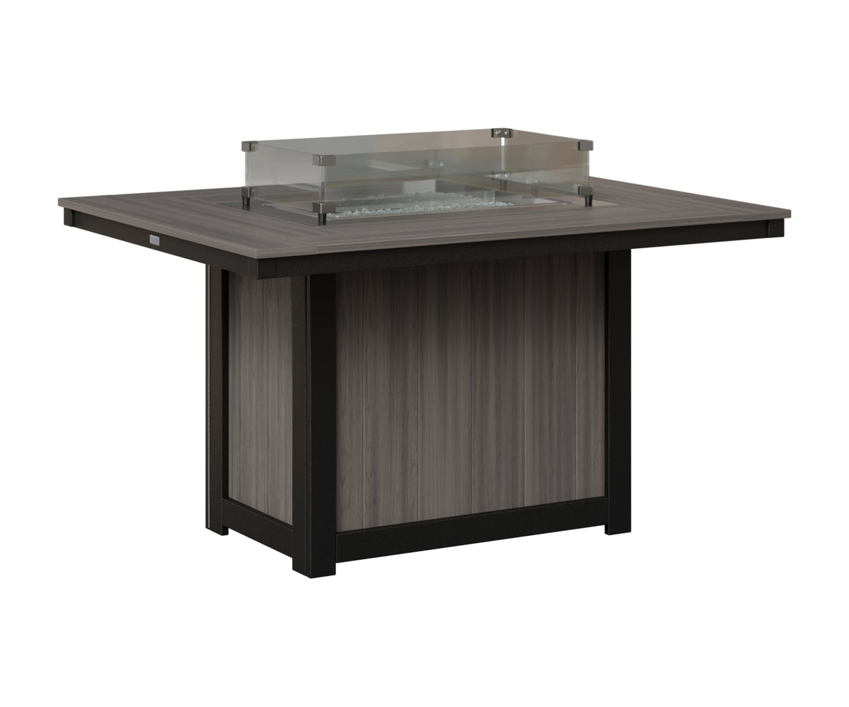 Berlin Gardens Donoma 42" x 54" Rectangular Fire Table Dining, lifestyle photo 1