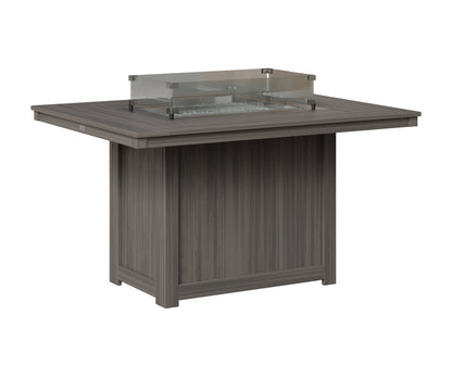 Berlin Gardens Donoma 42" x 54" Rectangular Fire Table Dining in Coastal Gray