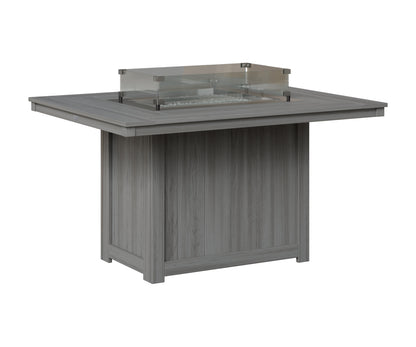 Berlin Gardens Donoma 42" x 54" Rectangular Fire Table Dining in Driftwood Gray