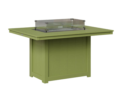 Berlin Gardens Donoma 42" x 54" Rectangular Fire Table Dining in Kiwi Green
