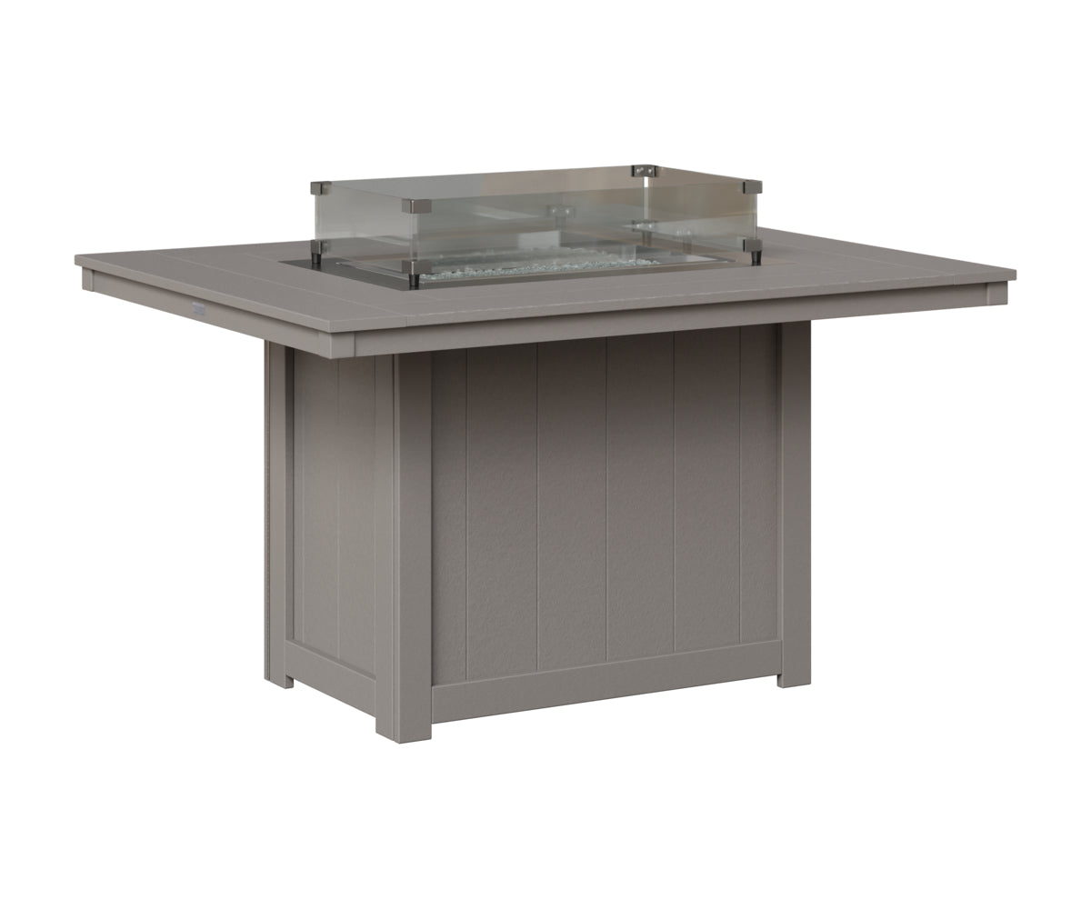 Berlin Gardens Donoma 42" x 54" Rectangular Fire Table Dining in Light Gray