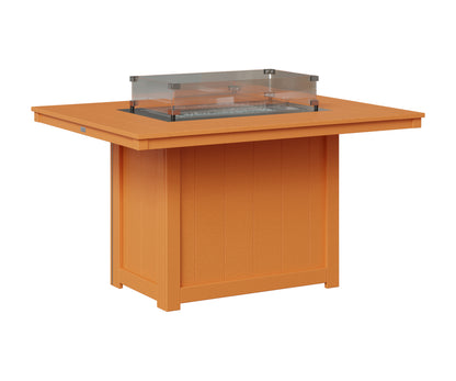 Berlin Gardens Donoma 42" x 54" Rectangular Fire Table Dining in Mango Orange