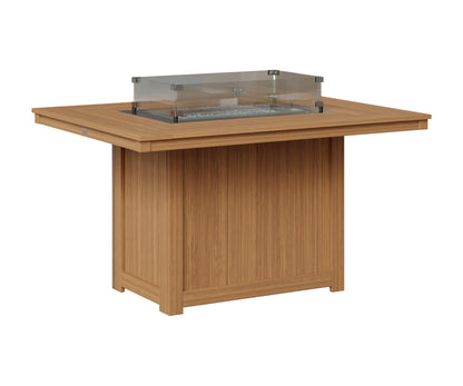 Berlin Gardens Donoma 42" x 54" Rectangular Fire Table Dining in Natural Teak
