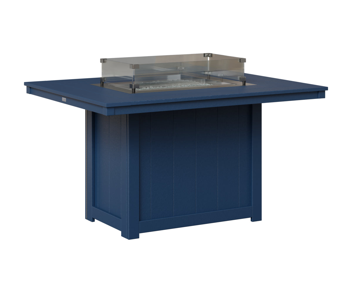 Berlin Gardens Donoma 42" x 54" Rectangular Fire Table Dining in Navy Blue