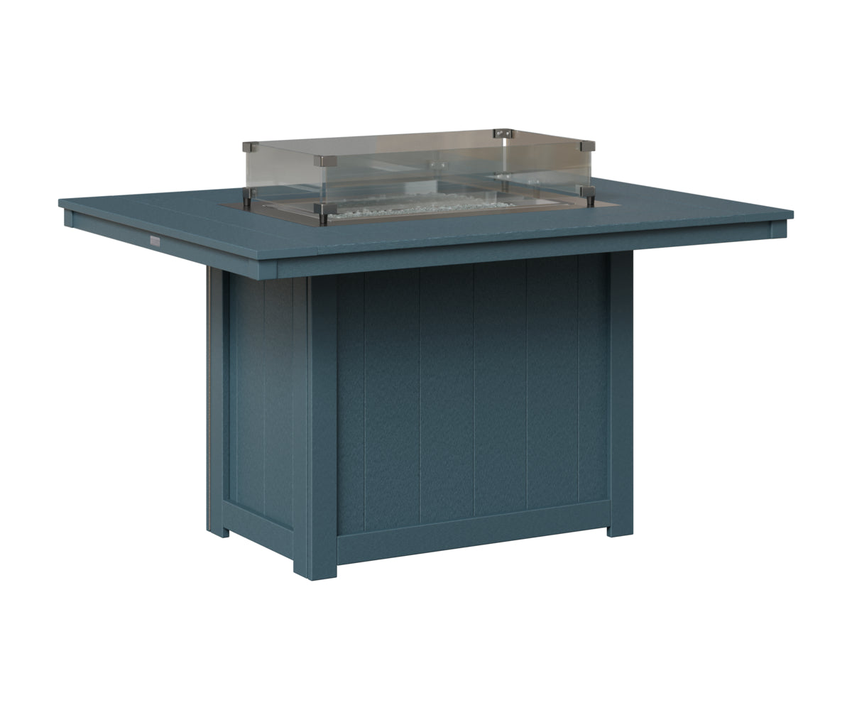 Berlin Gardens Donoma 42" x 54" Rectangular Fire Table Dining in Slate
