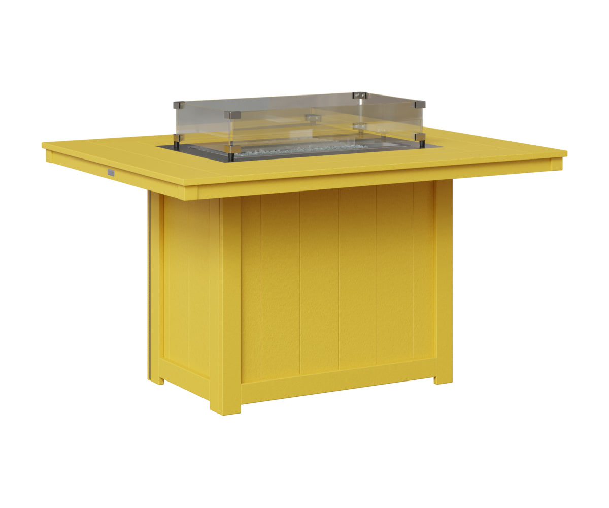 Berlin Gardens Donoma 42" x 54" Rectangular Fire Table Dining in Sunburst Yellow