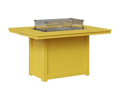Berlin Gardens Donoma 42" x 54" Rectangular Fire Table Dining in Sunburst Yellow