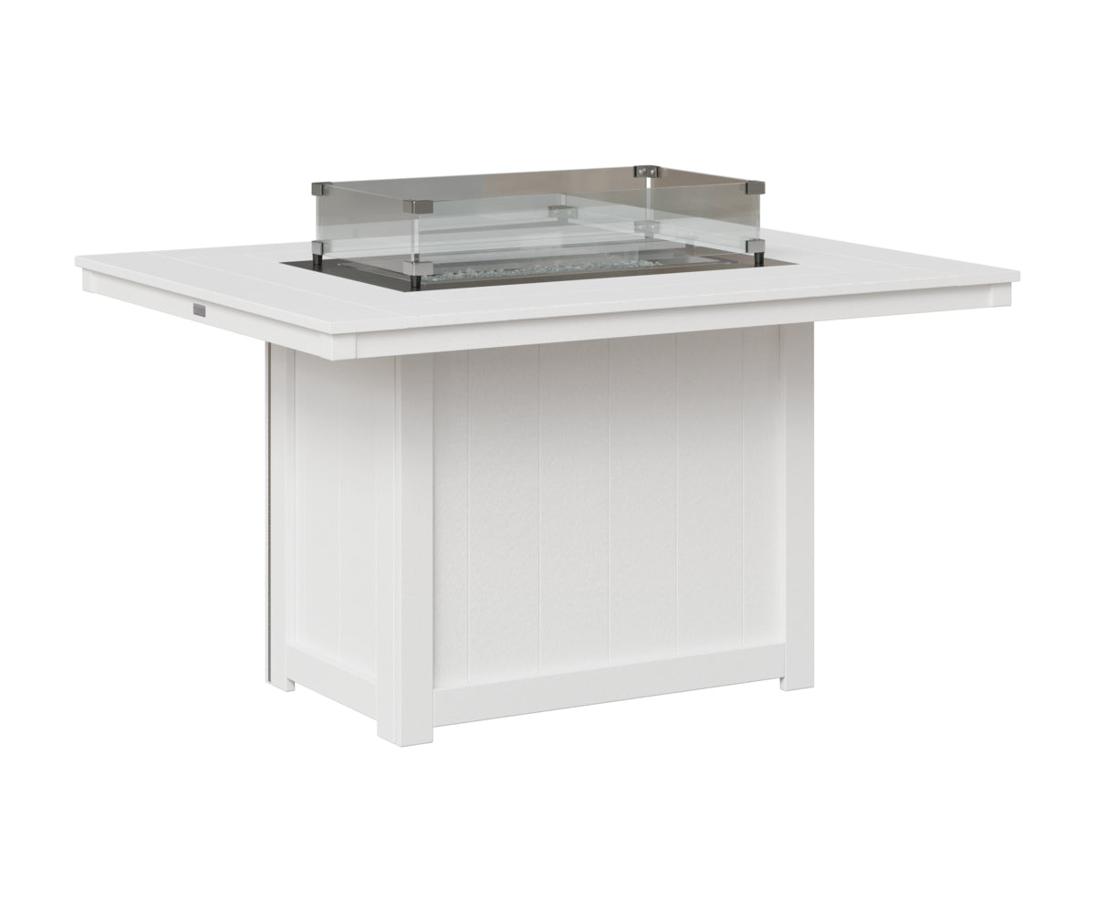 Berlin Gardens Donoma 42" x 54" Rectangular Fire Table Dining in White