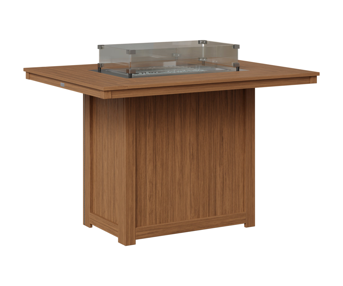 Berlin Gardens Donoma 42" x 54" Rectangular Fire Table Counter in Antique Mahogany