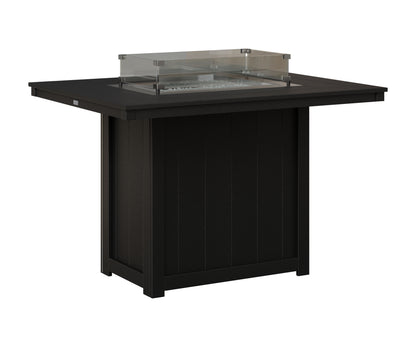 Berlin Gardens Donoma 42" x 54" Rectangular Fire Table Counter in Black