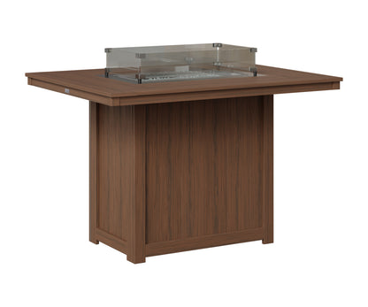 Berlin Gardens Donoma 42" x 54" Rectangular Fire Table Counter in Brazilian Walnut