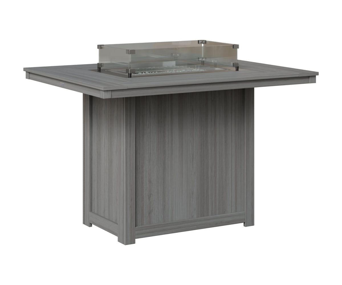Berlin Gardens Donoma 42" x 54" Rectangular Fire Table Counter in Driftwood Gray