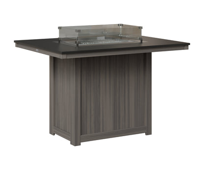 Berlin Gardens Donoma 42" x 54" Rectangular Fire Table Counter in Coastal Gray, Hammered Black top