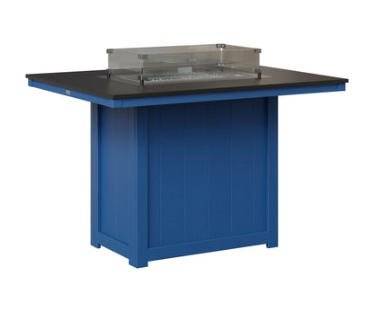 Berlin Gardens Donoma 42" x 54" Rectangular Fire Table Counter in Pacific Blue, Hammered Black top