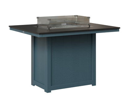 Berlin Gardens Donoma 42" x 54" Rectangular Fire Table Counter in Slate, Hammered Black top