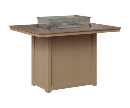 Berlin Gardens Donoma 42" x 54" Rectangular Fire Table Counter in Weatherwood, Hammered Bronze top