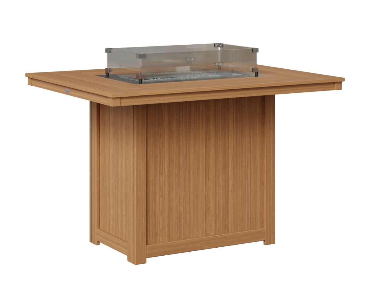 Berlin Gardens Donoma 42" x 54" Rectangular Fire Table Counter in Natural Teak