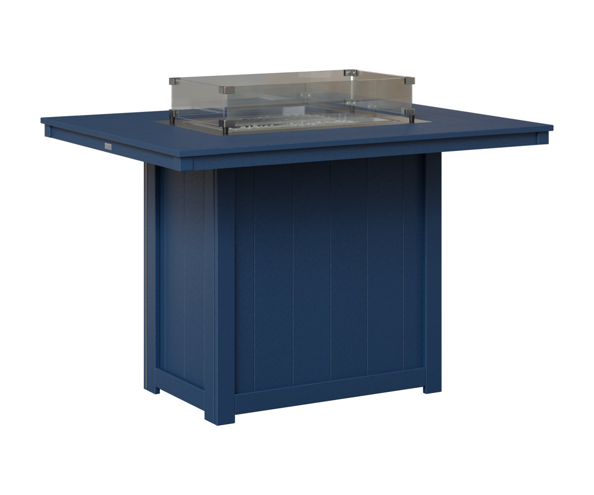 Berlin Gardens Donoma 42" x 54" Rectangular Fire Table Counter in Navy Blue