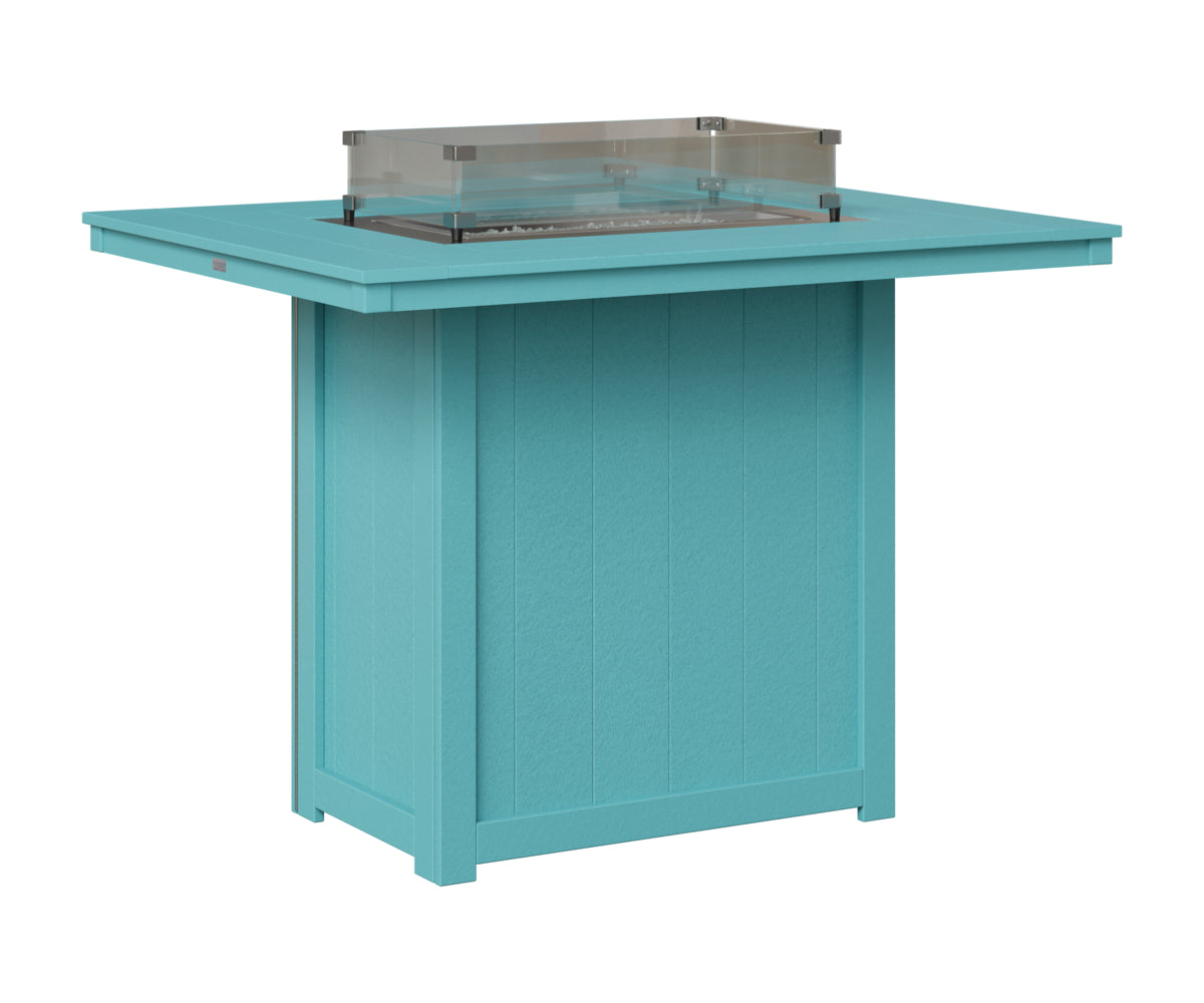 Berlin Gardens Donoma 42" x 54" Rectangular Fire Table Bar in Aruba Blue
