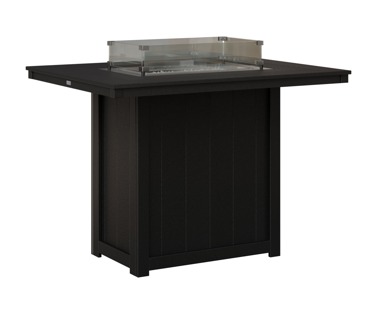 Berlin Gardens Donoma 42" x 54" Rectangular Fire Table Bar in Black