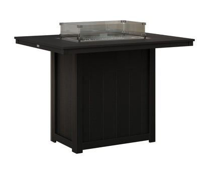 Berlin Gardens Donoma 42" x 54" Rectangular Fire Table Bar in Black