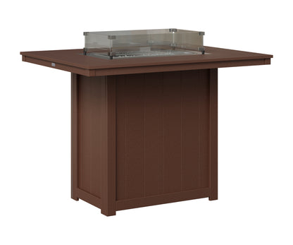 Berlin Gardens Donoma 42" x 54" Rectangular Fire Table Bar in Chocolate Brown