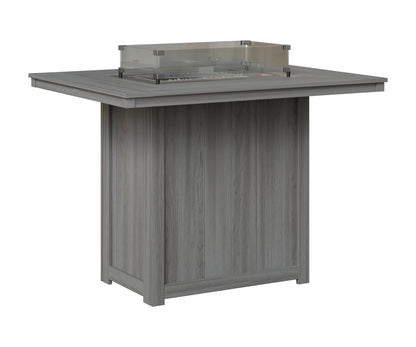 Berlin Gardens Donoma 42" x 54" Rectangular Fire Table Bar in Driftwood Gray